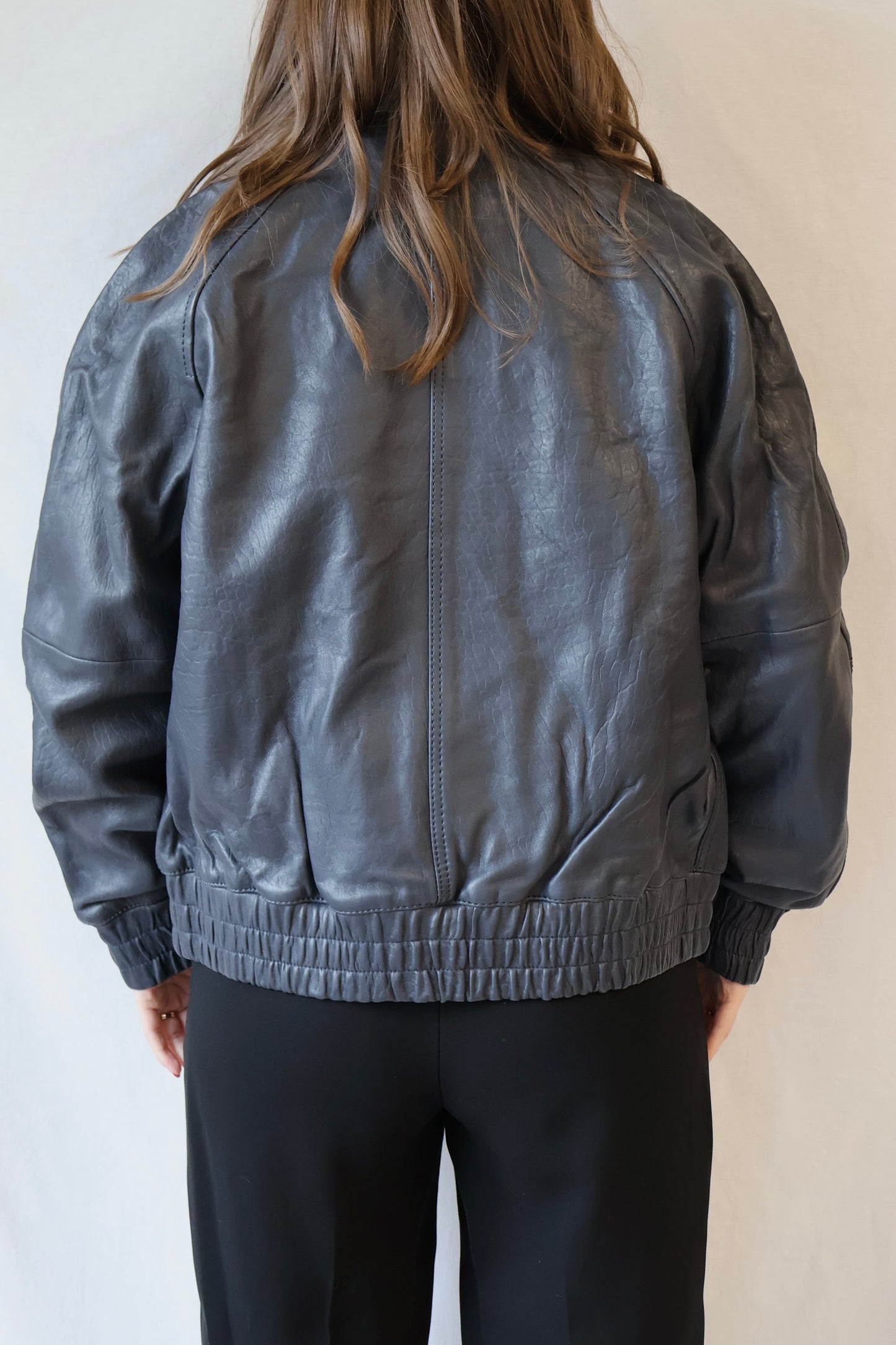 Sanula Leather Bomber | Asphalt