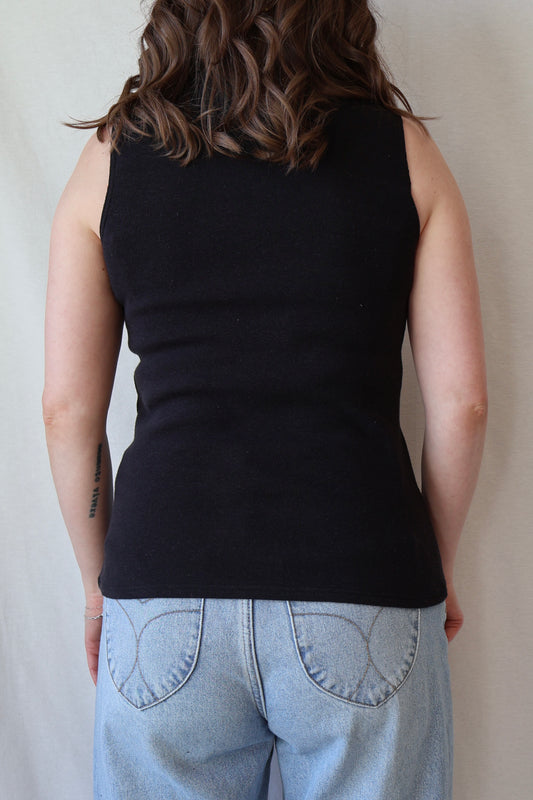 Mariposa Mock Neck Tank | Black