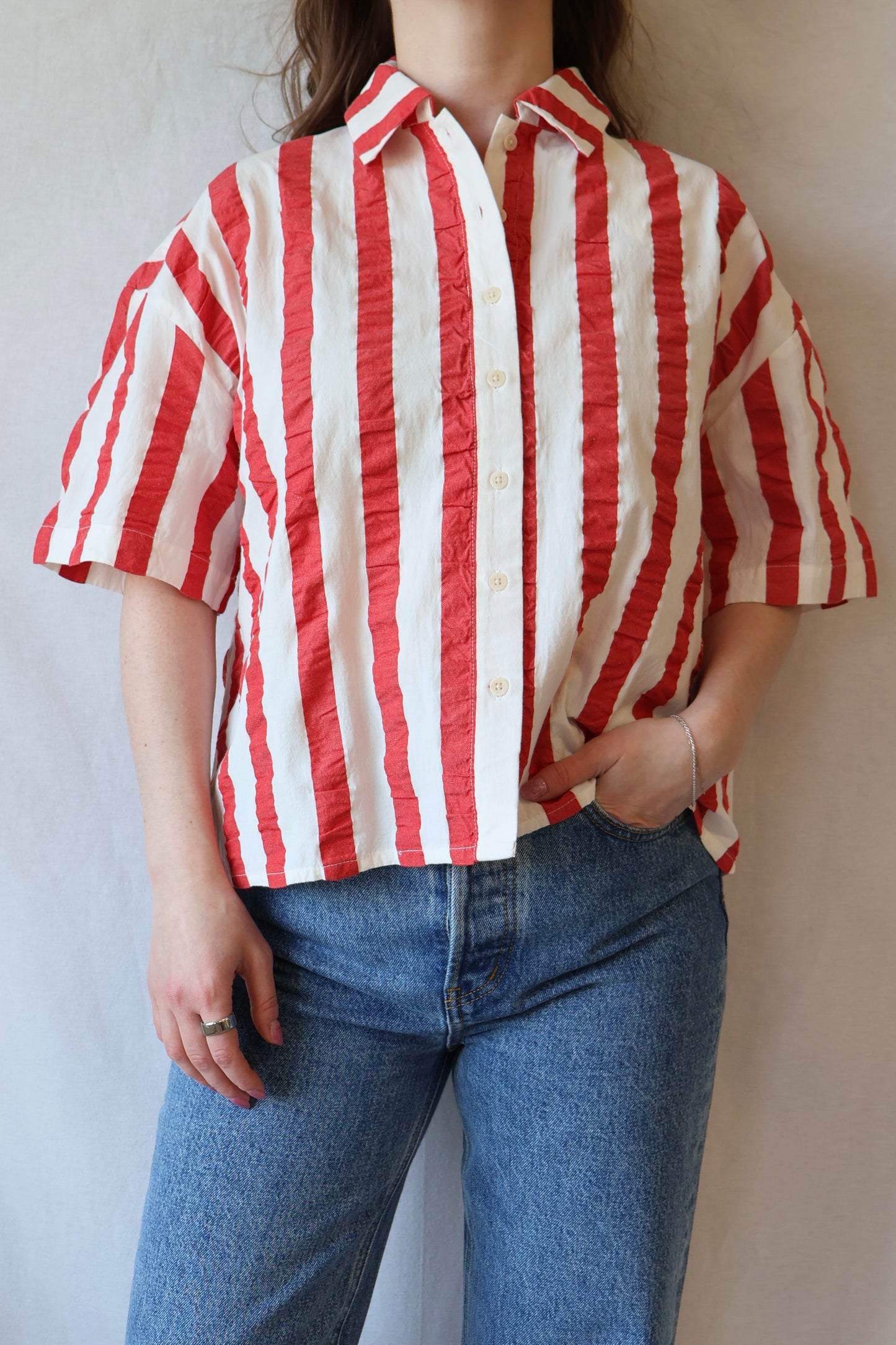 Anna Blouse | Red Stripe