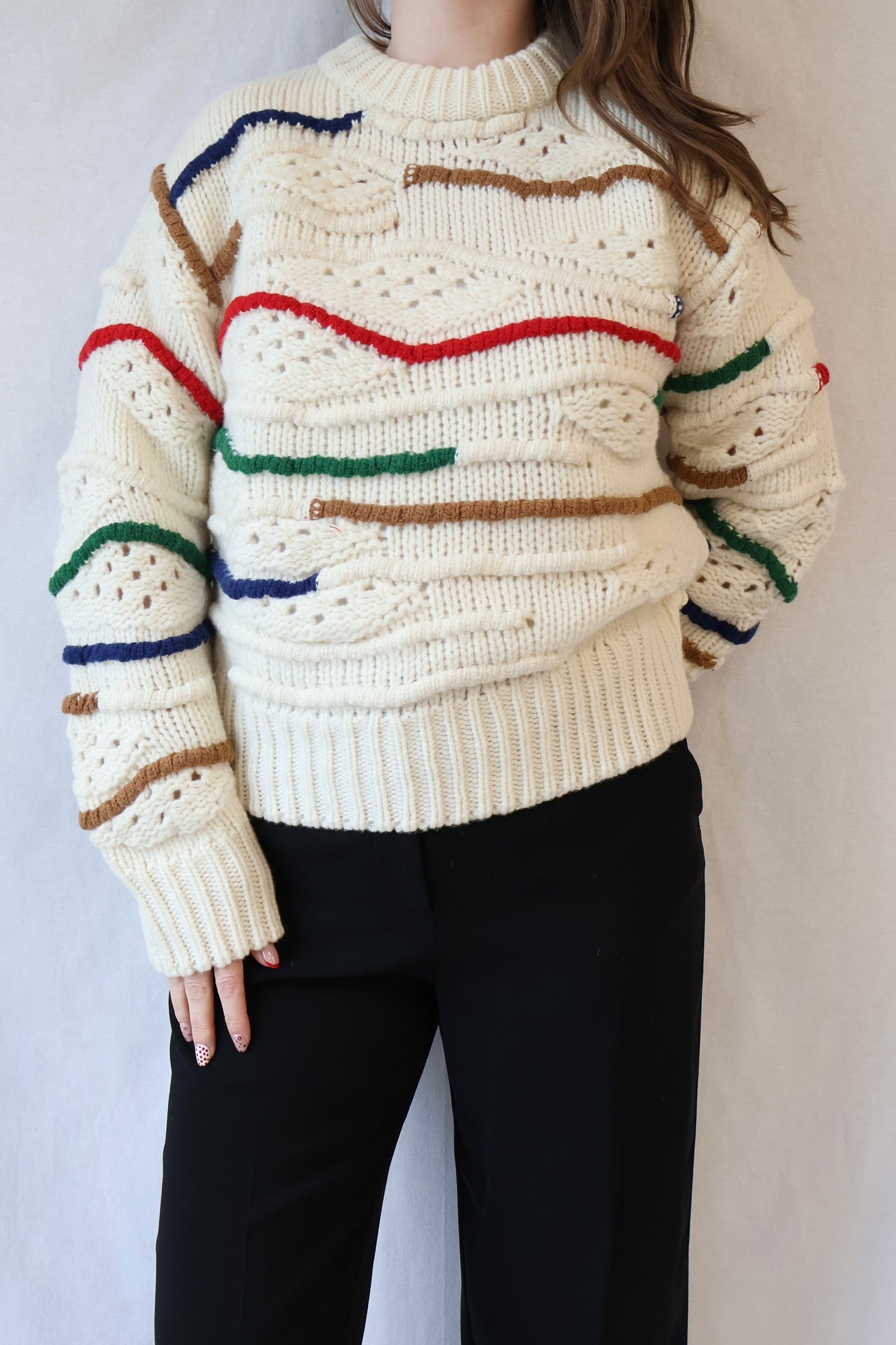 Candela Macarame Sweater | Multicolor