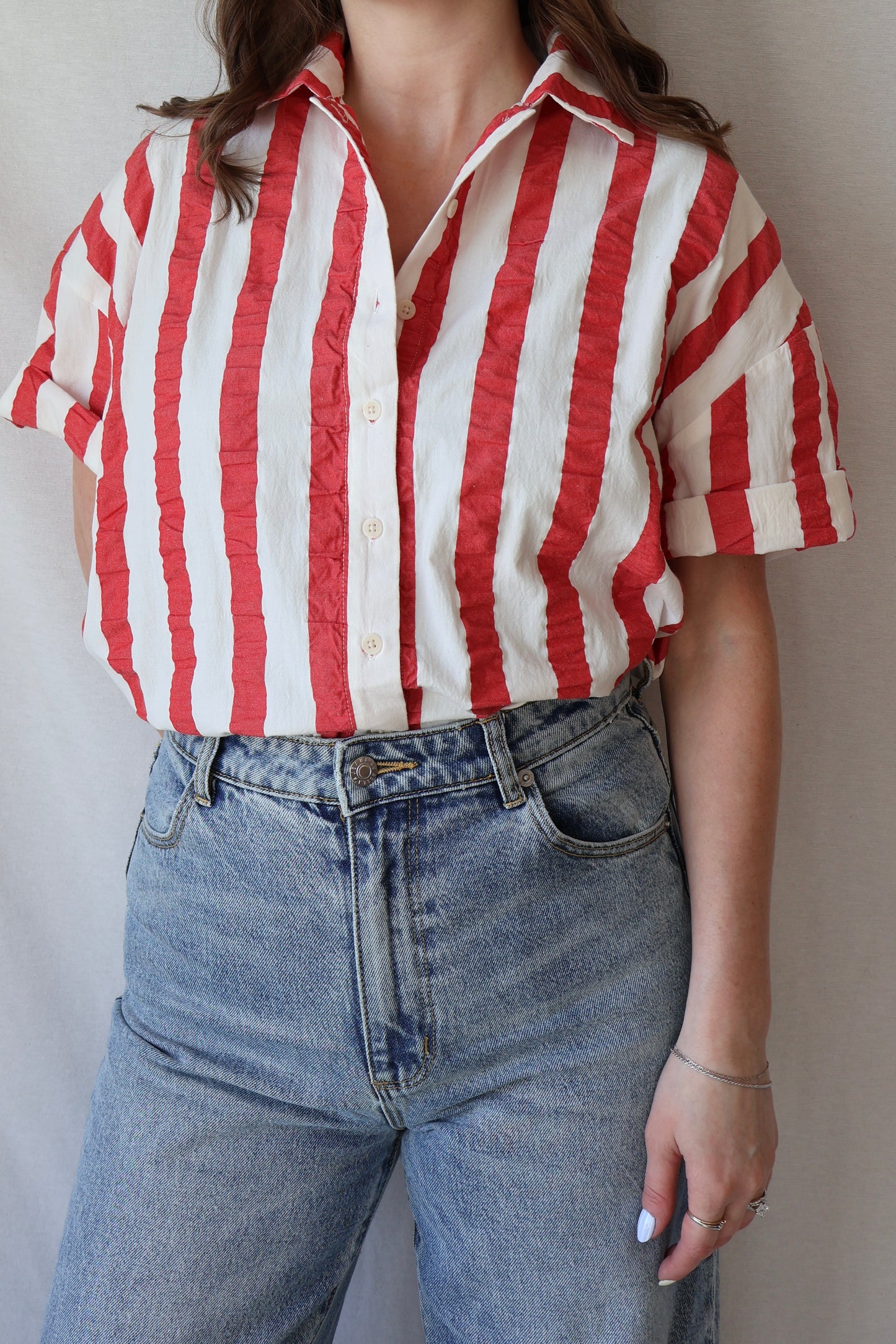 Anna Blouse | Red Stripe