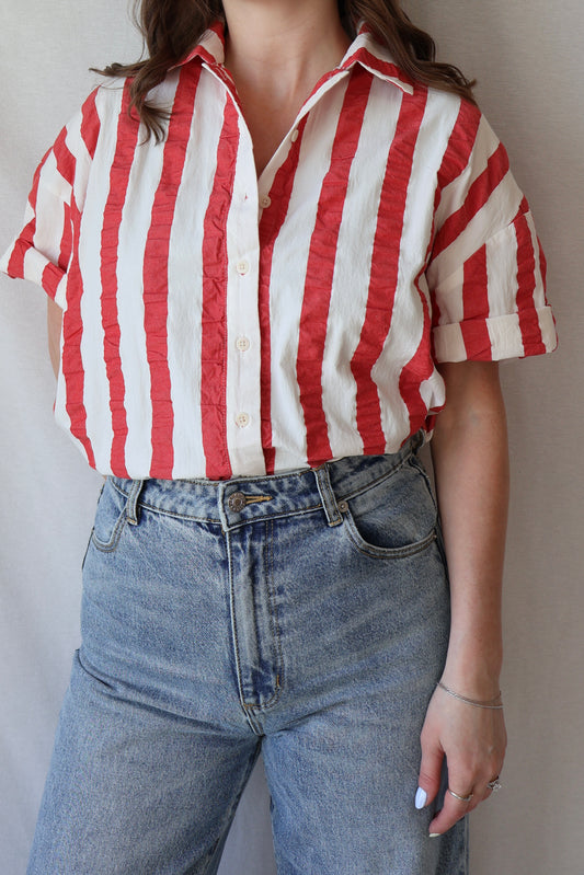 Anna Blouse | Red Stripe