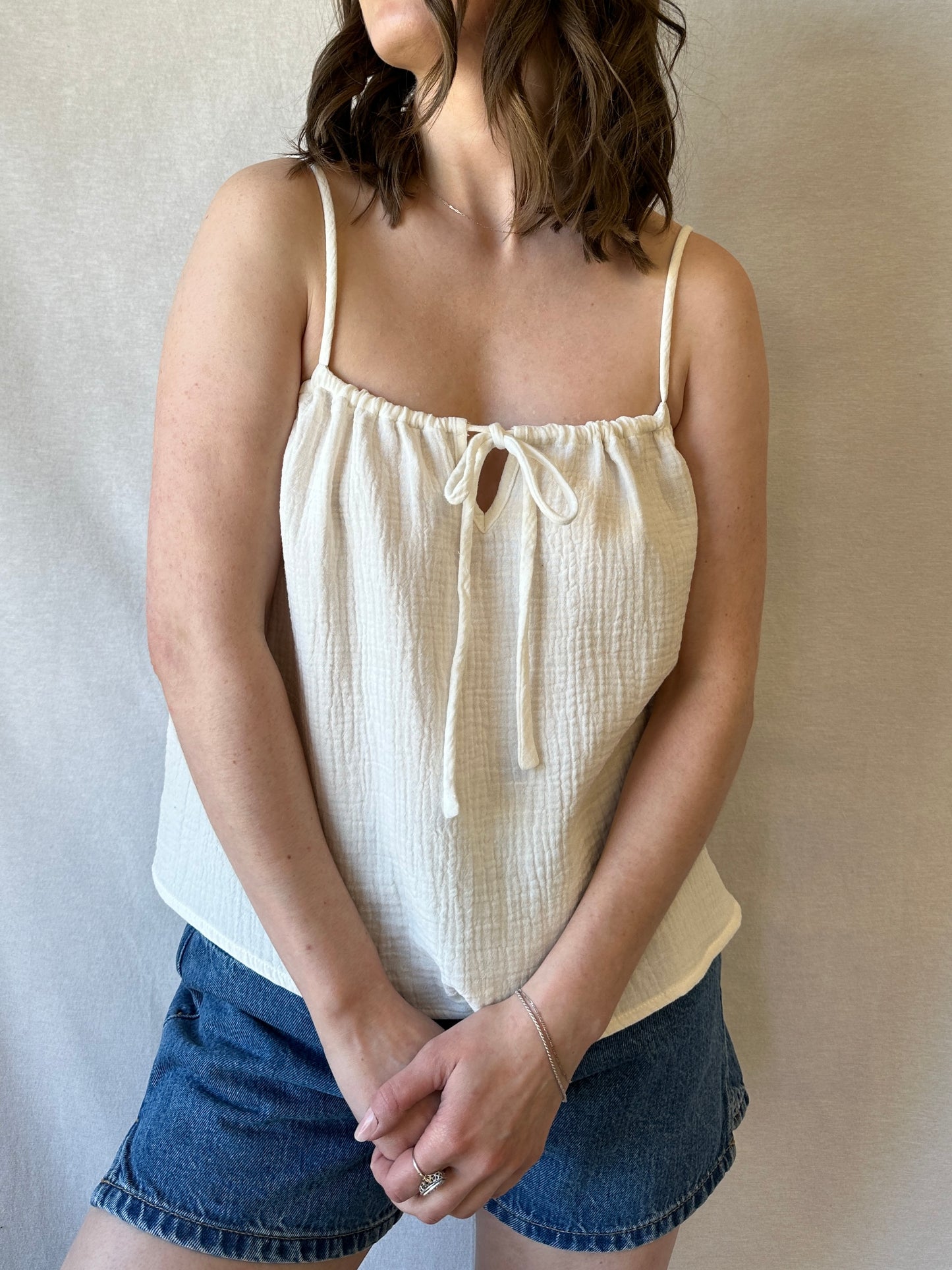 Sofia Top | White Gauze