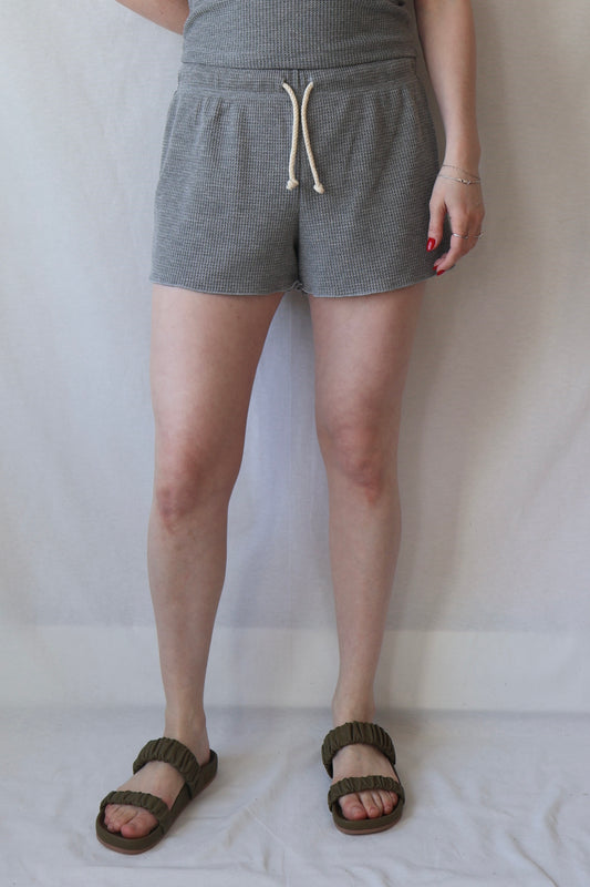 Romy Waffle Knit Shorts | Heather Grey