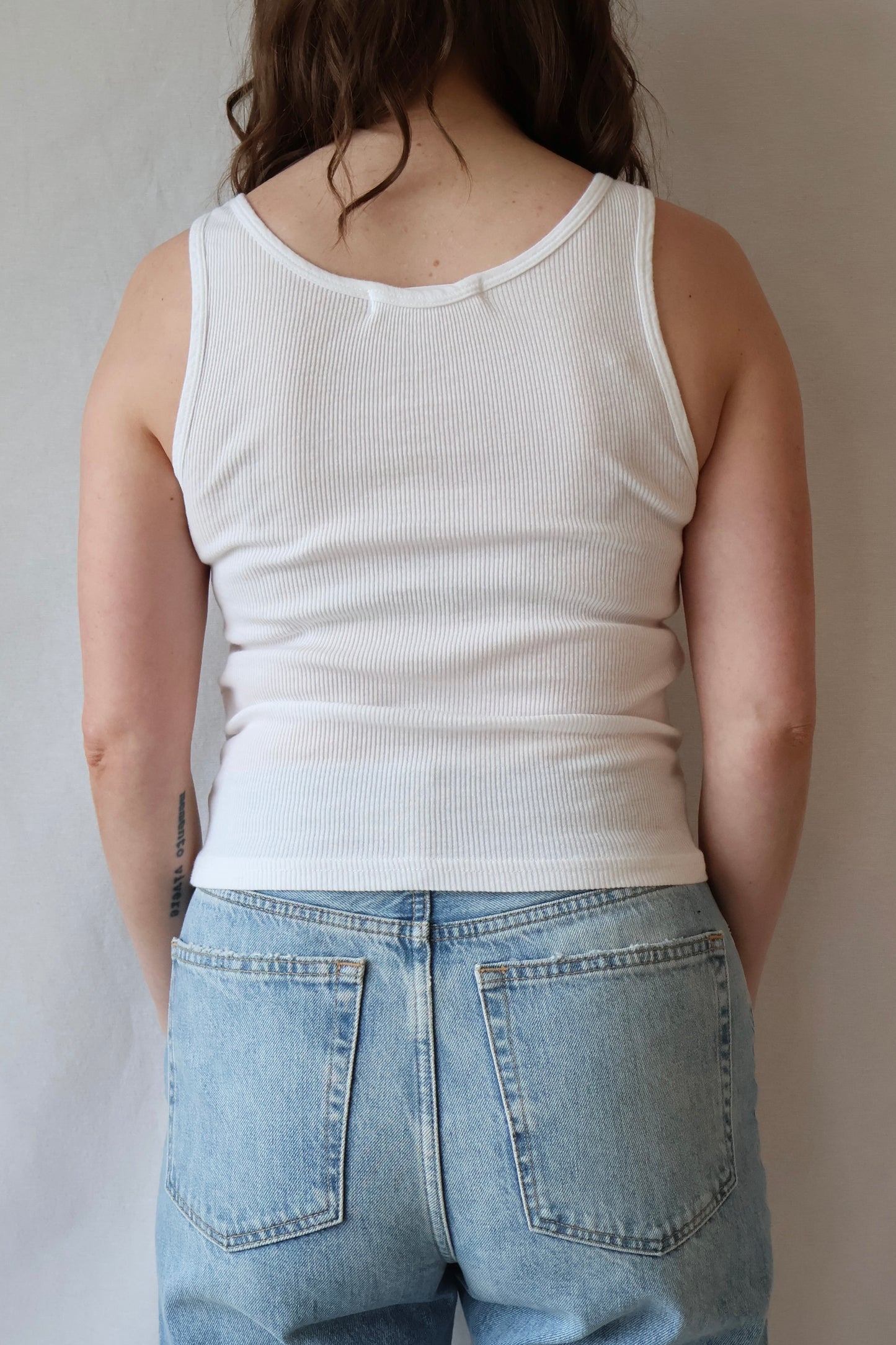 Mia Scoop Neck Layering Tank | White