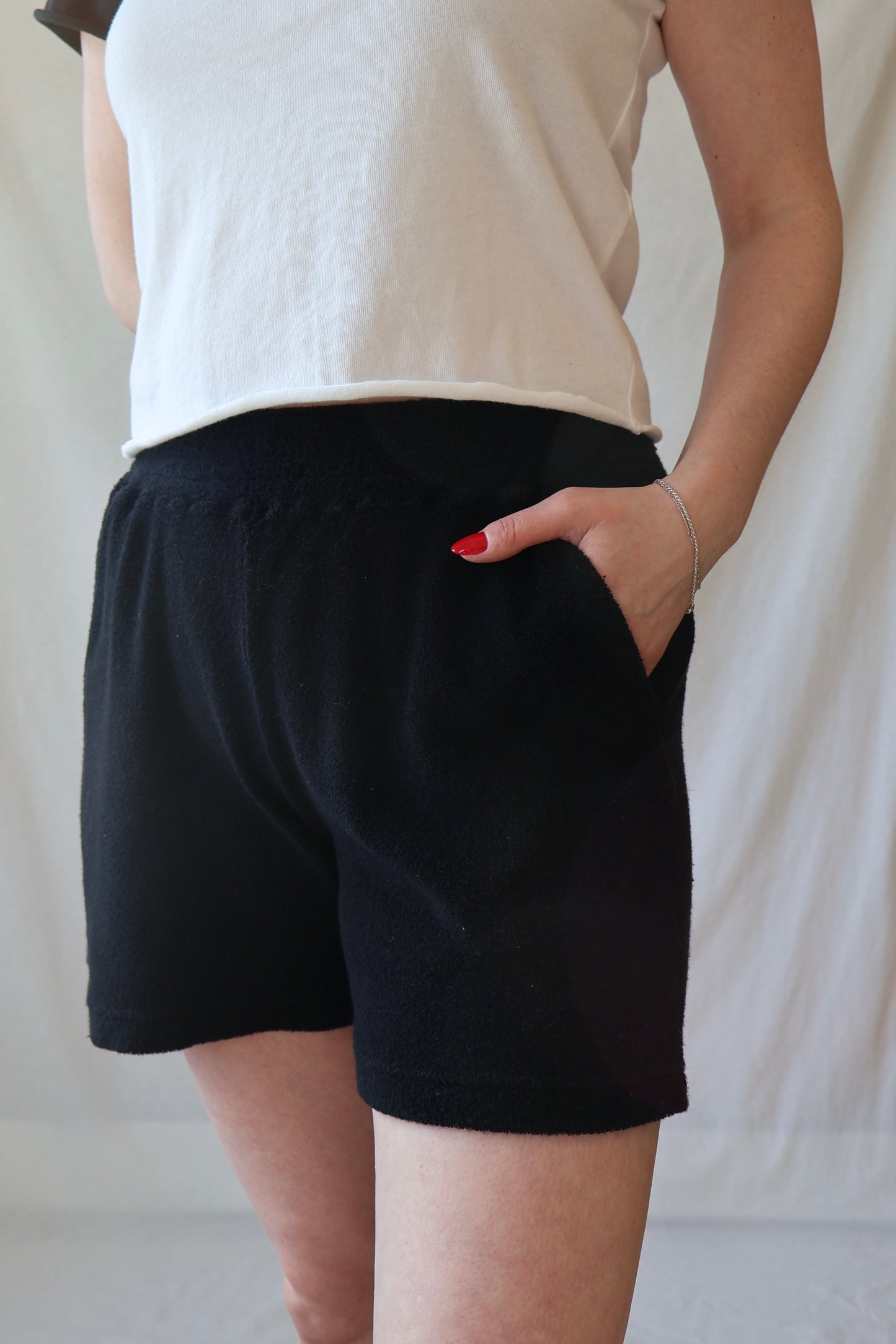 Emily French Terry Short | True Black