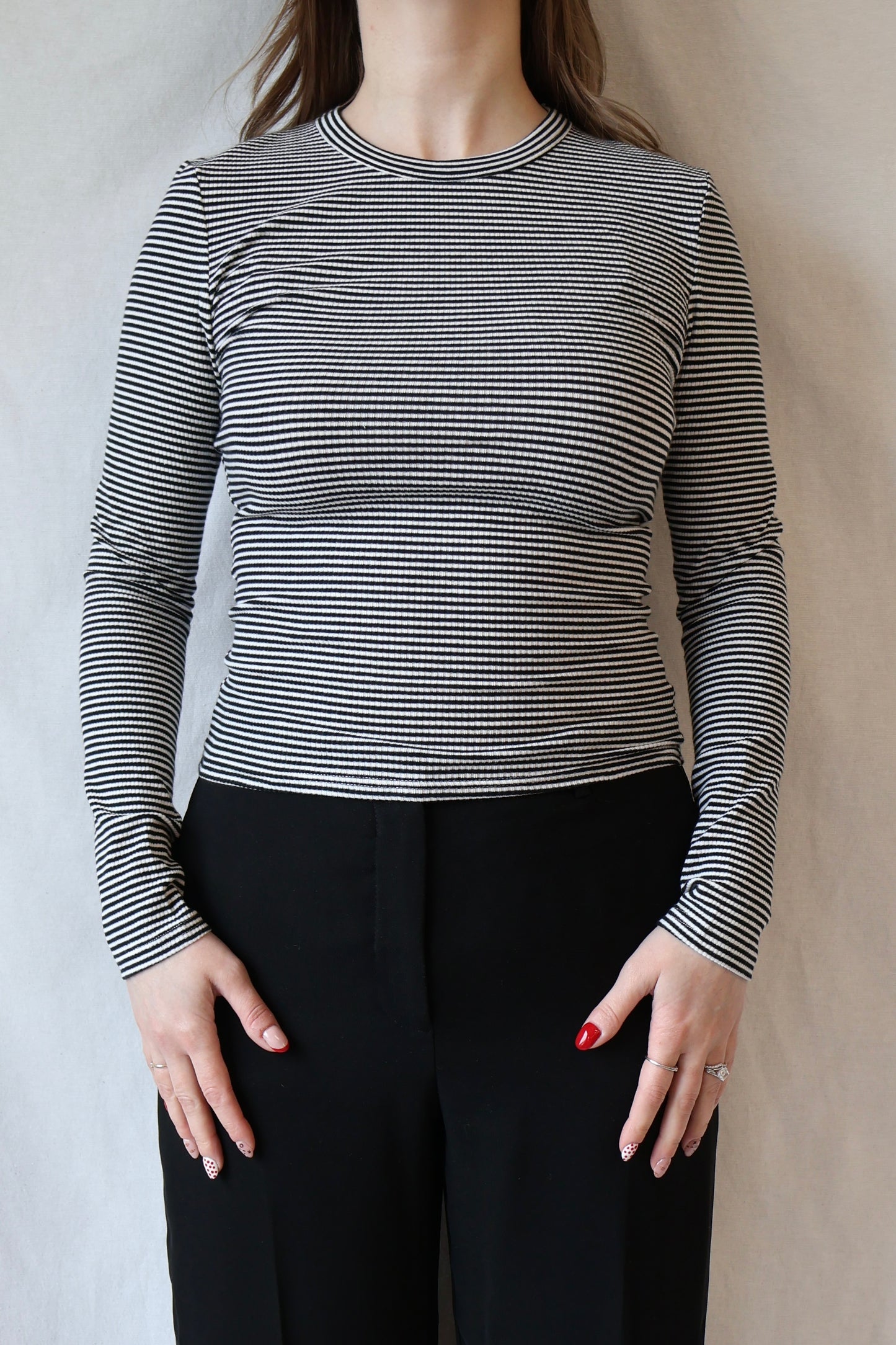 Organic Rib Long Sleeve | Black Stripe