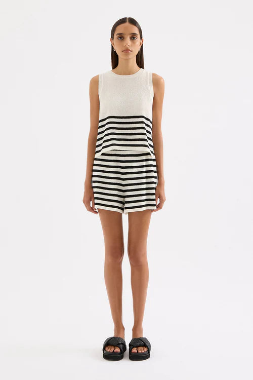 Marika Knit Tank | Black Stripe