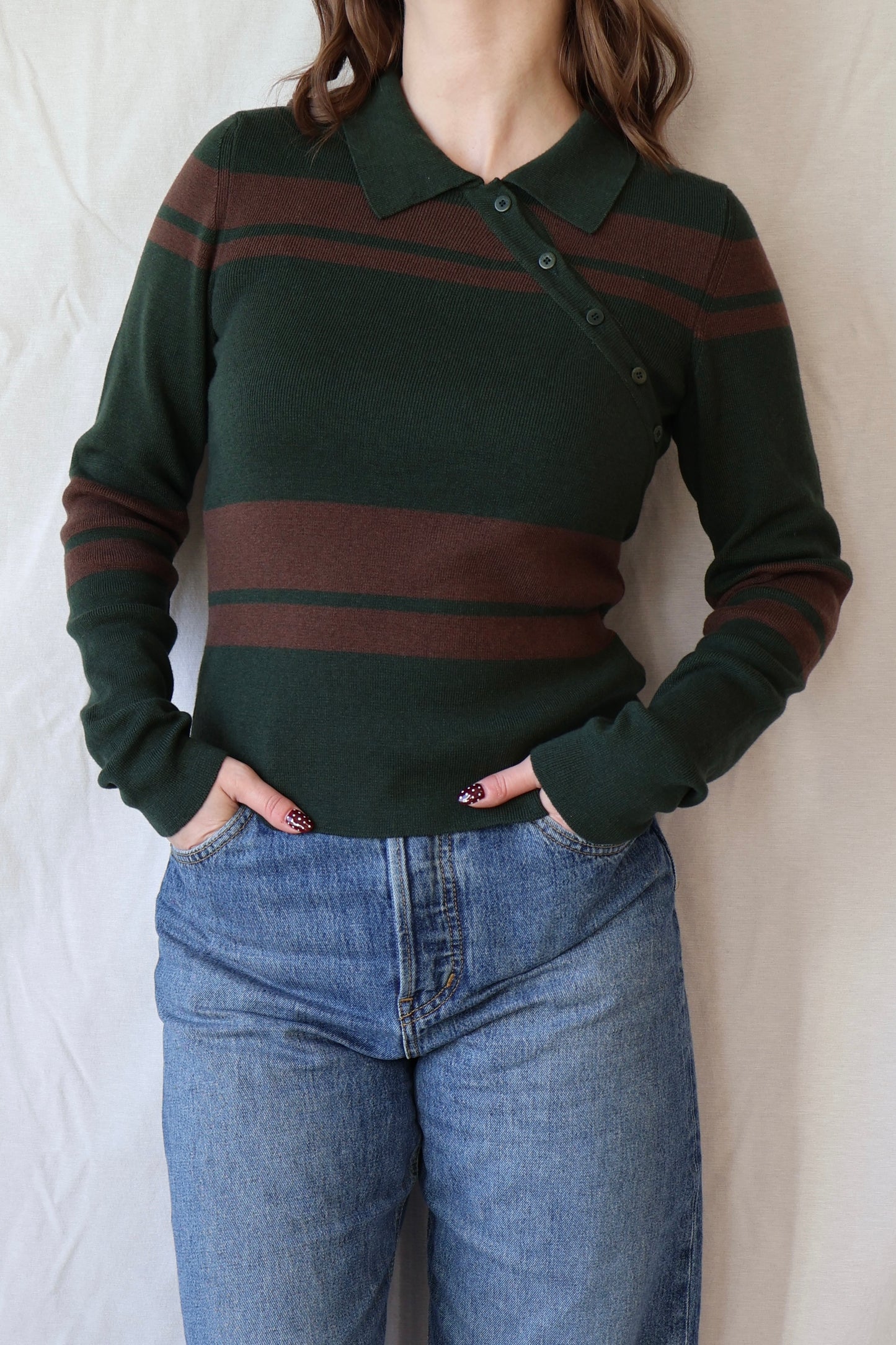 Dante Striped Sweater | Green + Brown