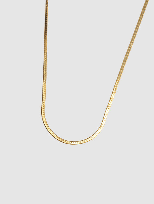 Thin Herringbone Chain | Gold