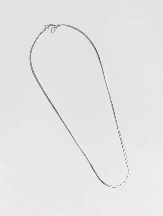 Thin Herringbone Chain | Sterling Silver