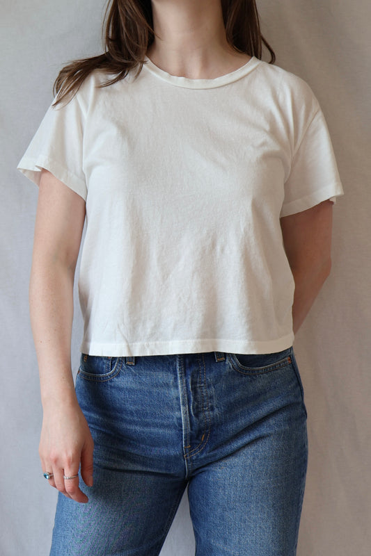 Cropped Ojai Tee | Washed White