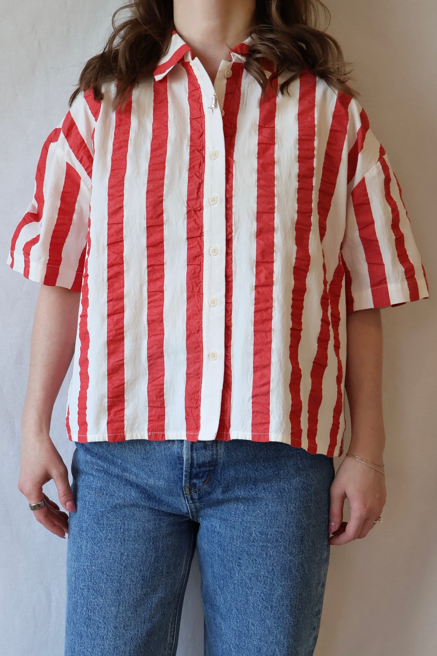 Anna Blouse | Red Stripe