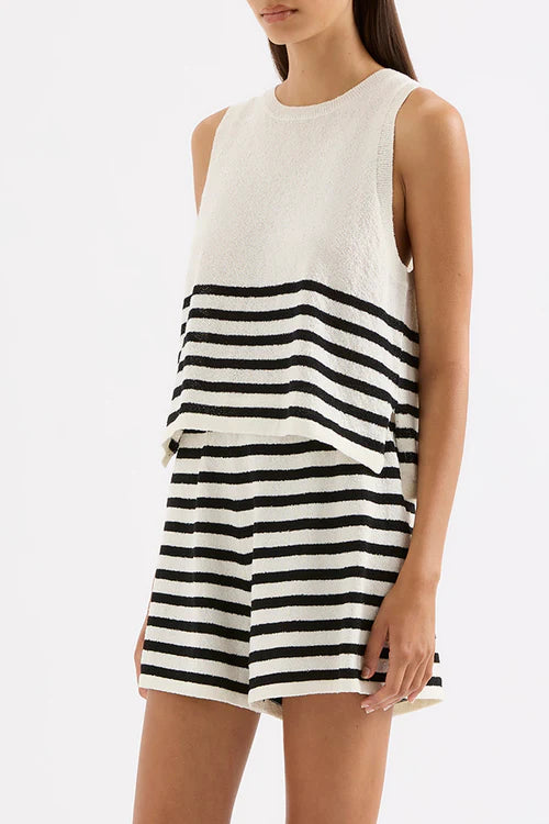 Marika Knit Tank | Black Stripe