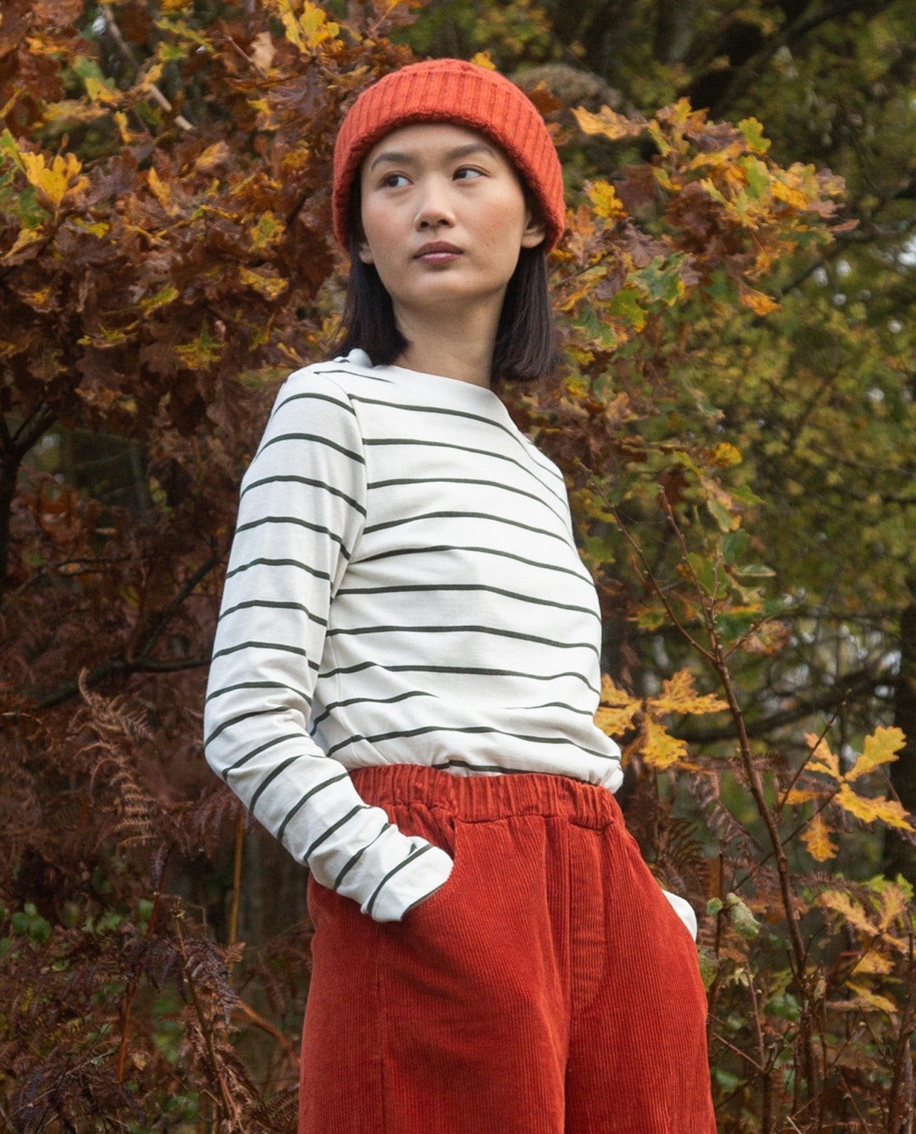 Shoba Top | Khaki Stripe
