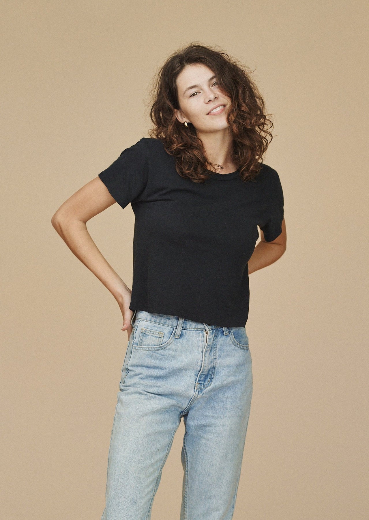 Cropped Ojai Tee | Black