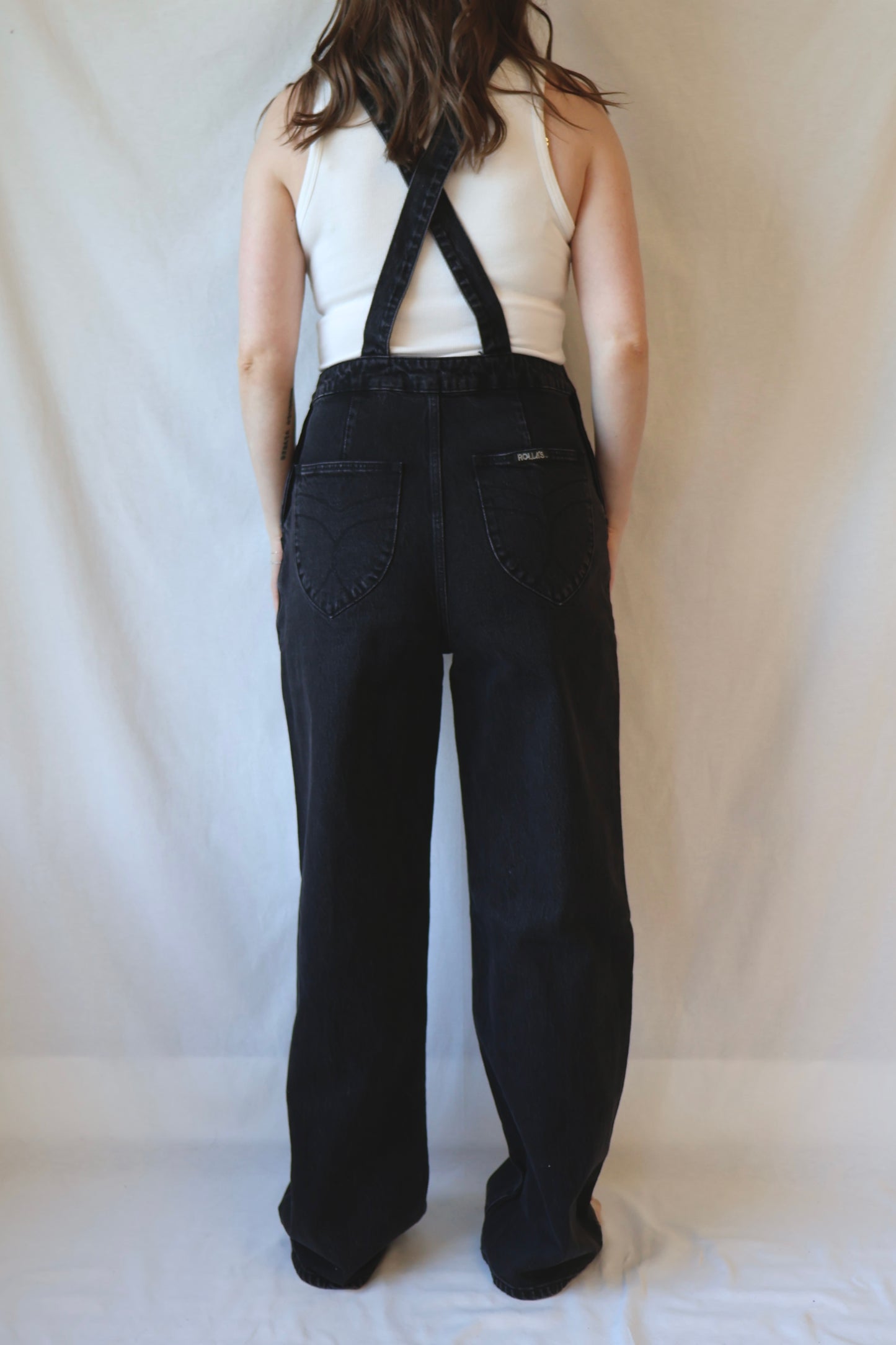 Stevie Relaxed Overalls | Black Sand
