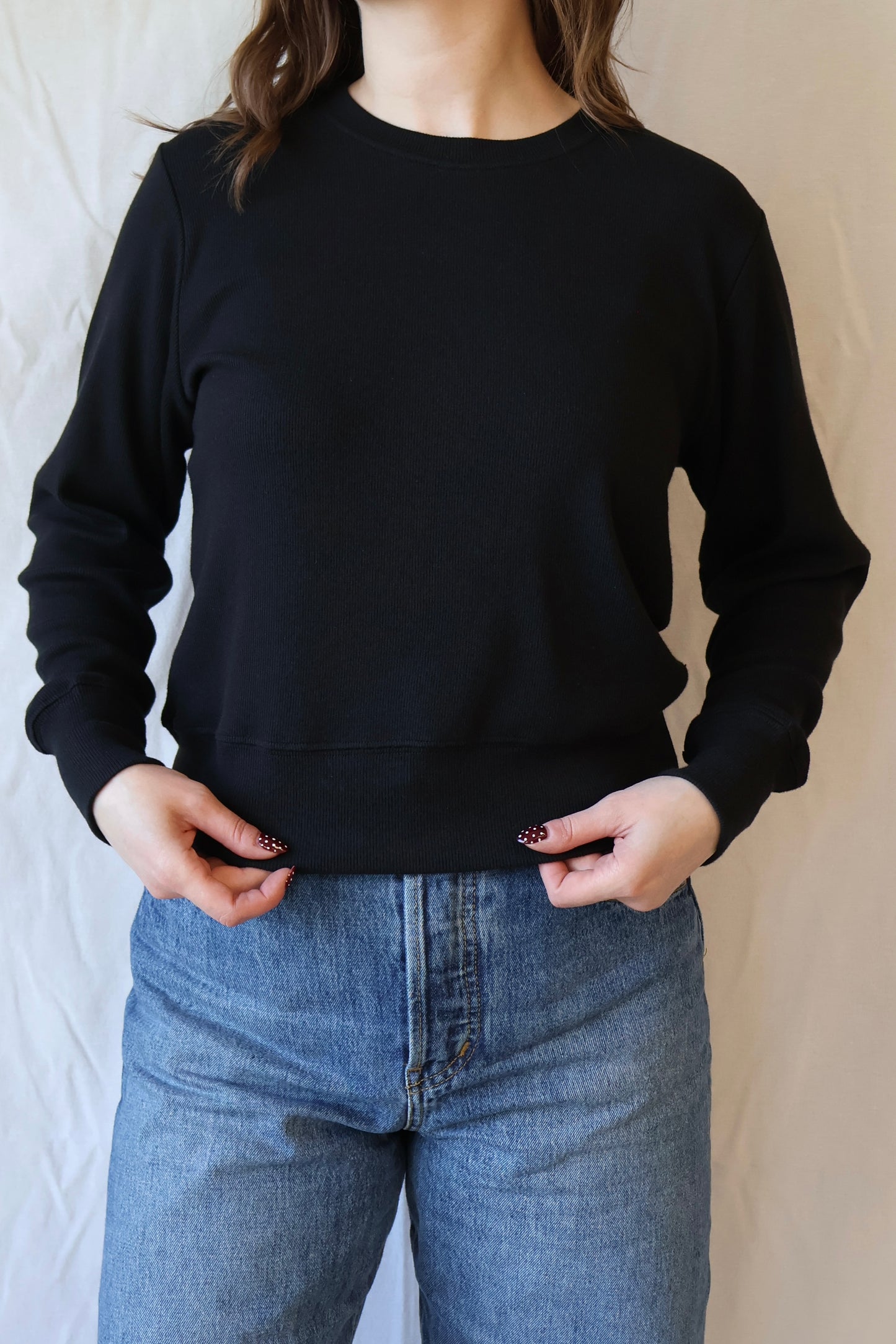 Stef Ribbed Long Sleeve | True Black