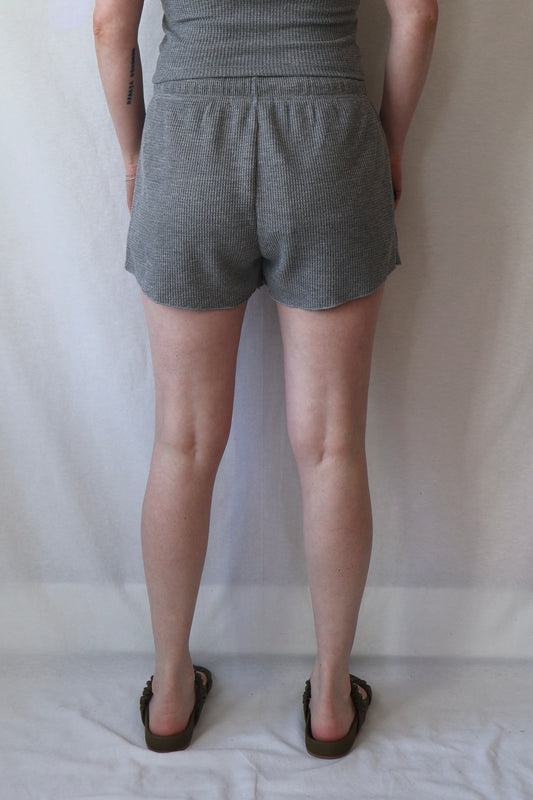 Romy Waffle Knit Shorts | Heather Grey