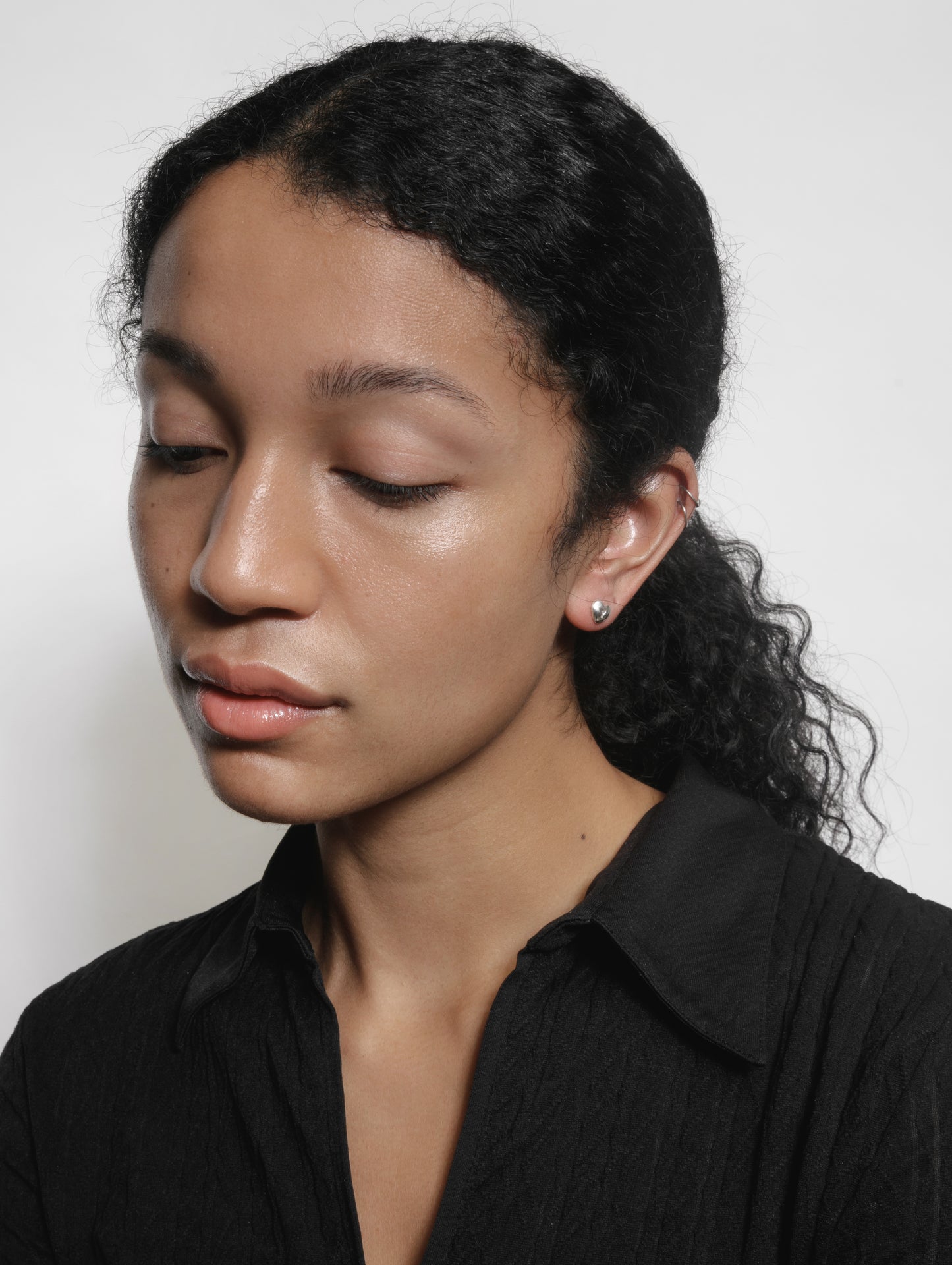 Heart Lock Studs | Sterling Silver