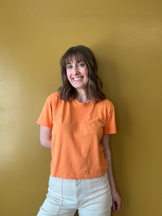 Cropped Lorel Tee | Apricot Crush