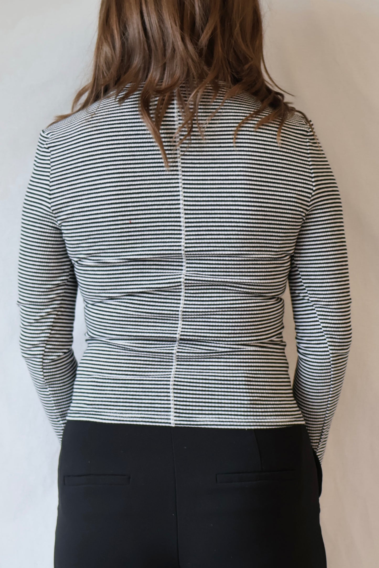 Organic Rib Long Sleeve | Black Stripe