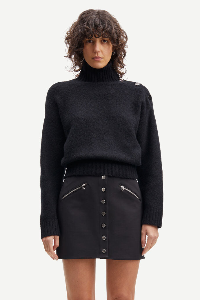 Mandie Mock Neck Sweater | Black