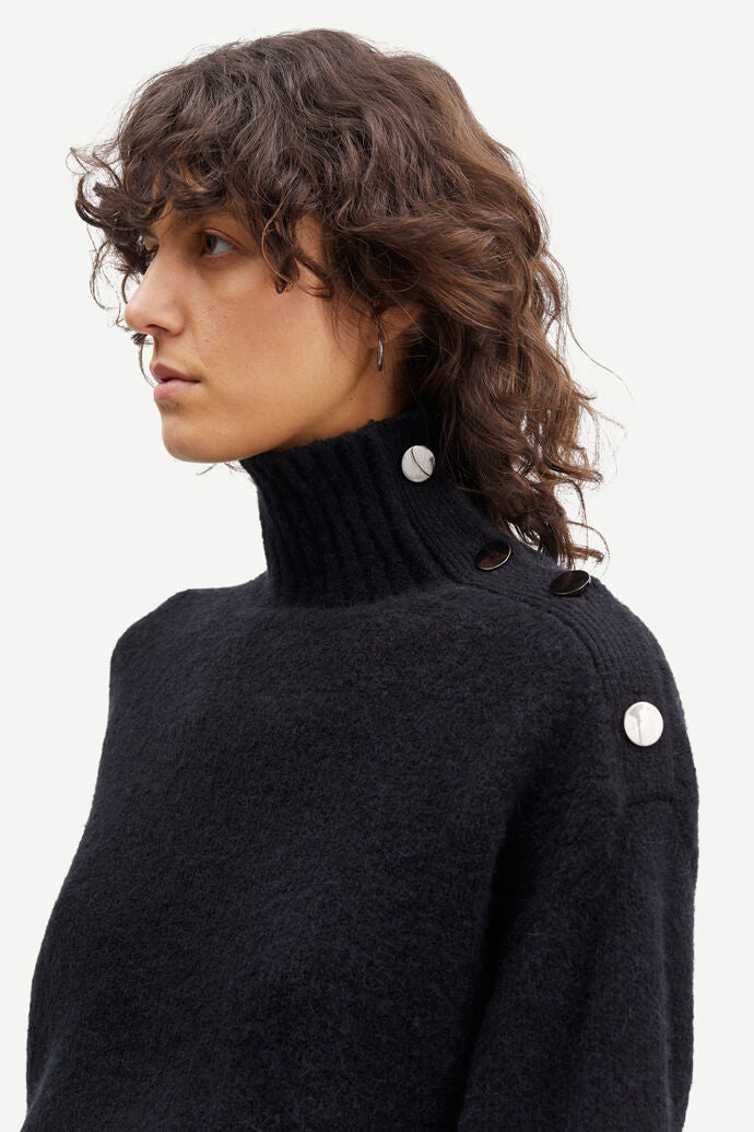 Mandie Mock Neck Sweater | Black