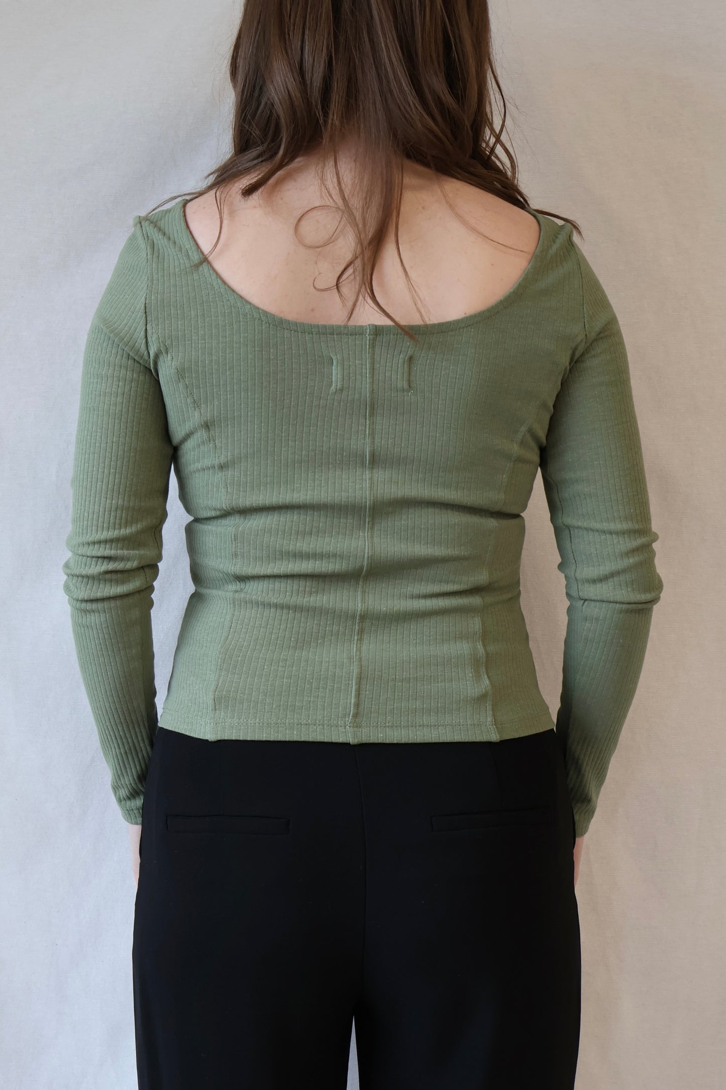 Nadia Boat Neck Top | Eucalyptus