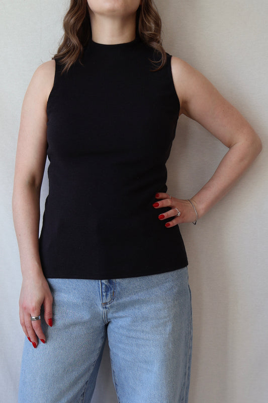 Mariposa Mock Neck Tank | Black