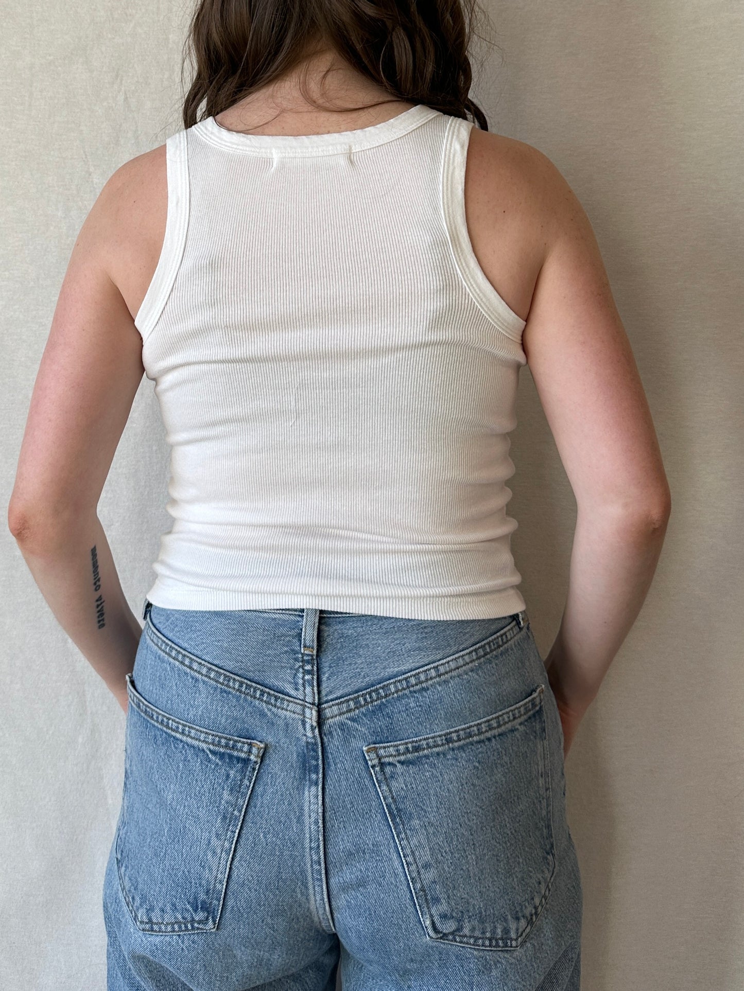 Elle Ribbed Tank | White
