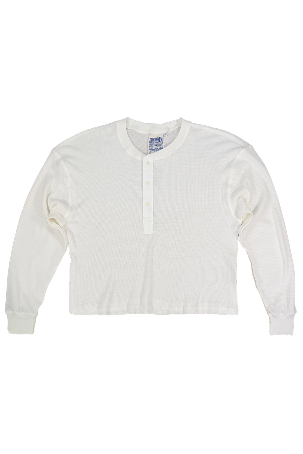 Mesa Cropped Thermal Henley | Washed White