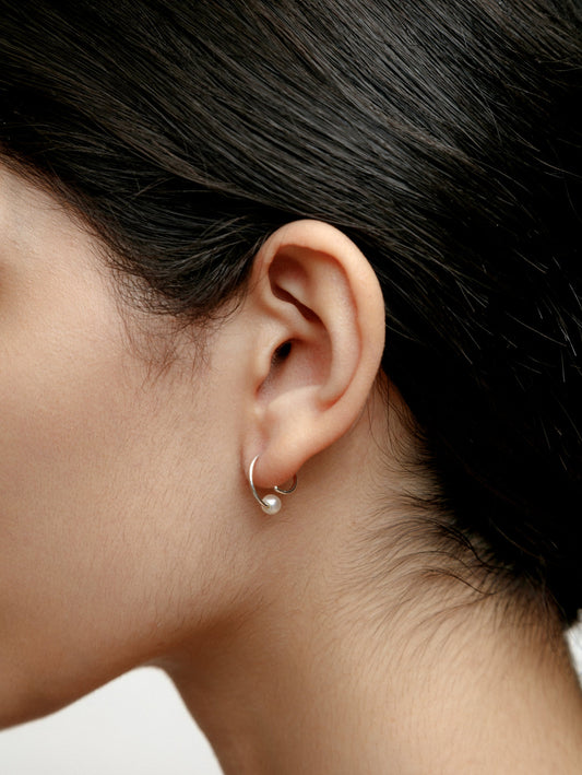 Pearl Swirl Studs | Sterling Silver