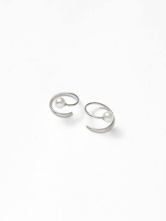 Pearl Swirl Studs | Sterling Silver