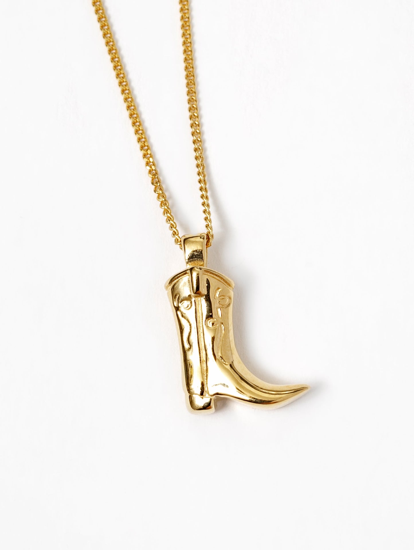 Cowboy Boot Charm Necklace | Gold