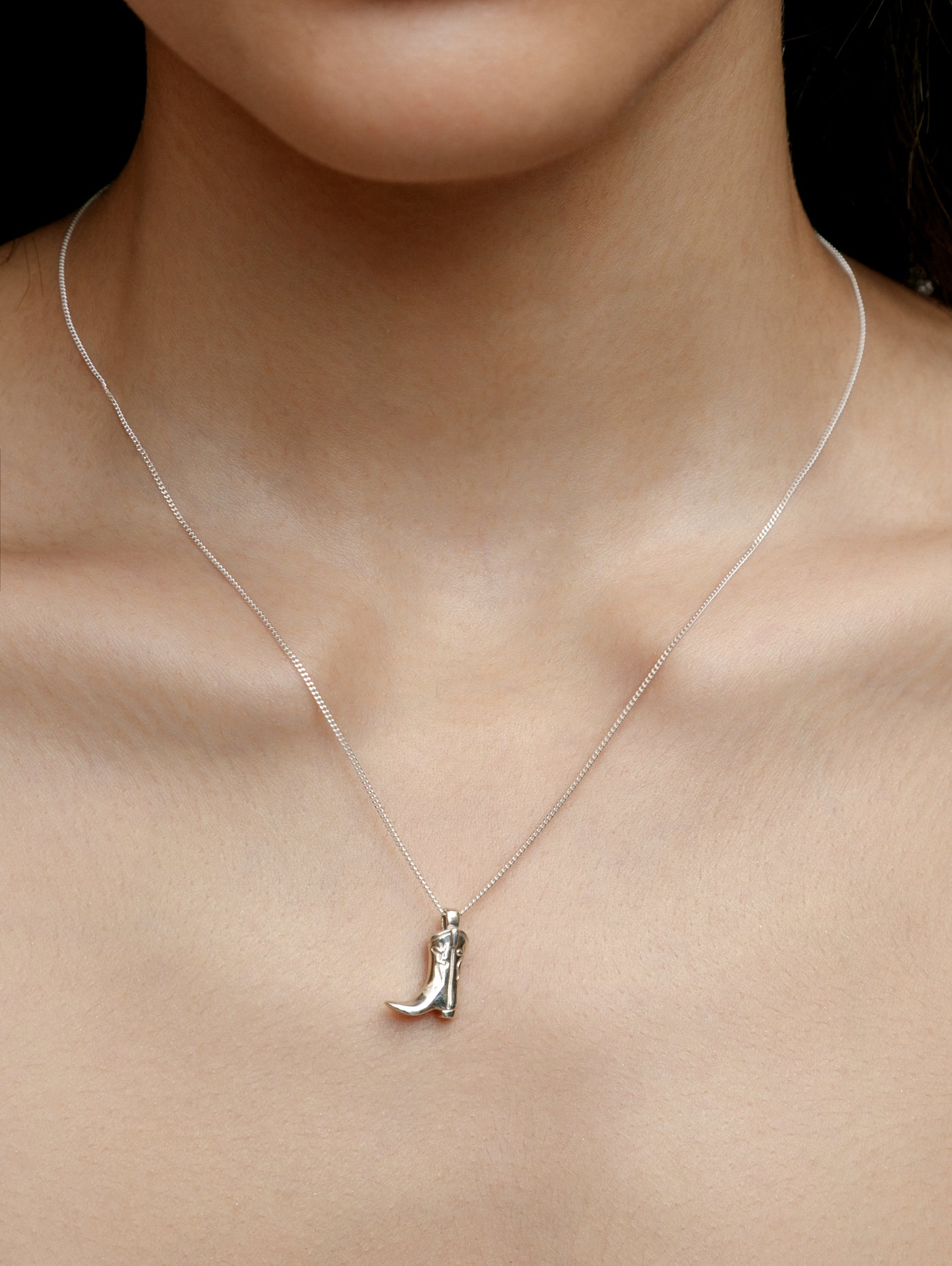 Cowboy Boot Charm Necklace | Sterling Silver