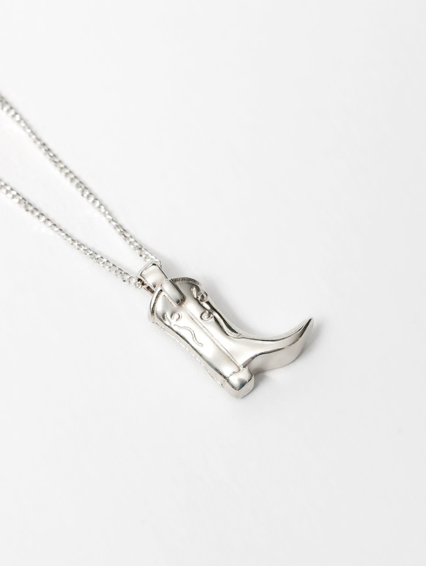 Cowboy Boot Charm Necklace | Sterling Silver