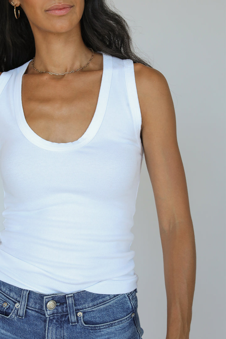 Jordan U-Neck Tank | White