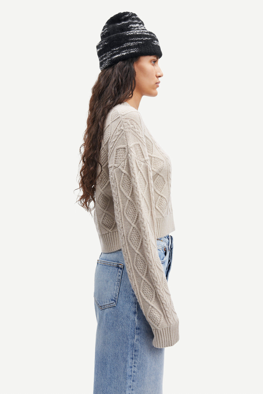 Eliette Crewneck Crop | Clouds