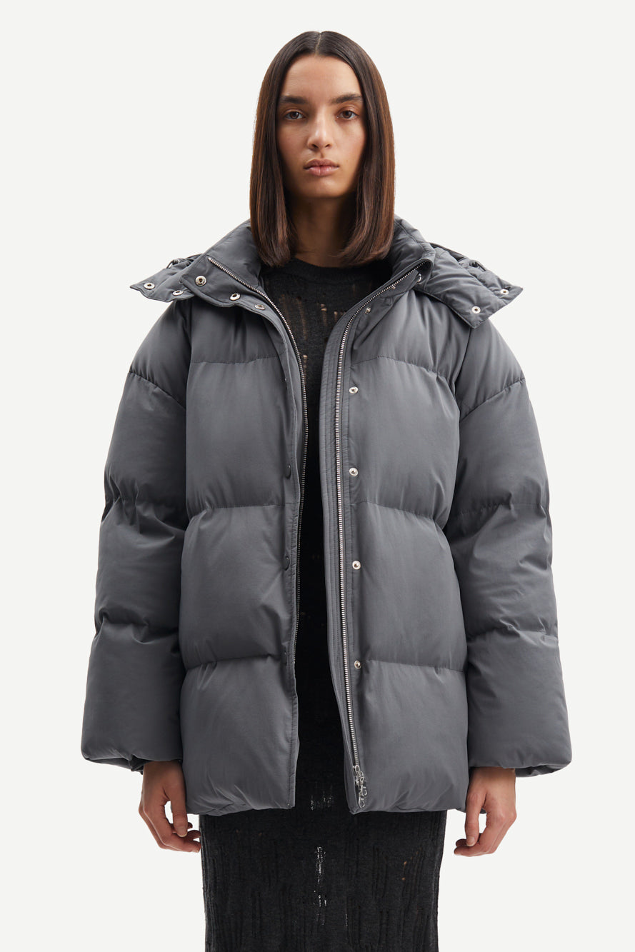 Hana Drawstring Coat | Iron Gate
