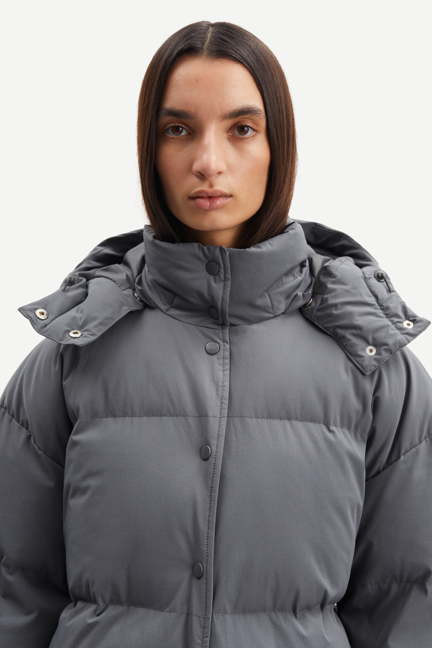 Hana Drawstring Coat | Iron Gate