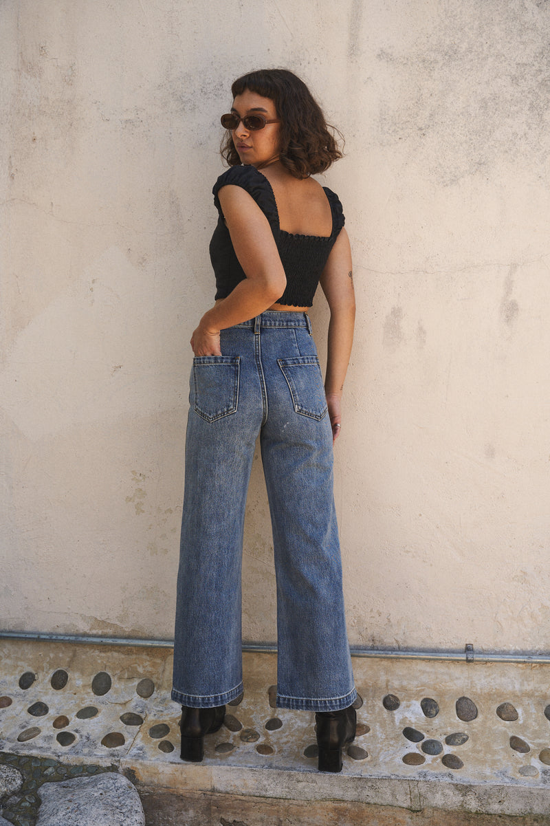 Denim Flora Pant | Light Wash