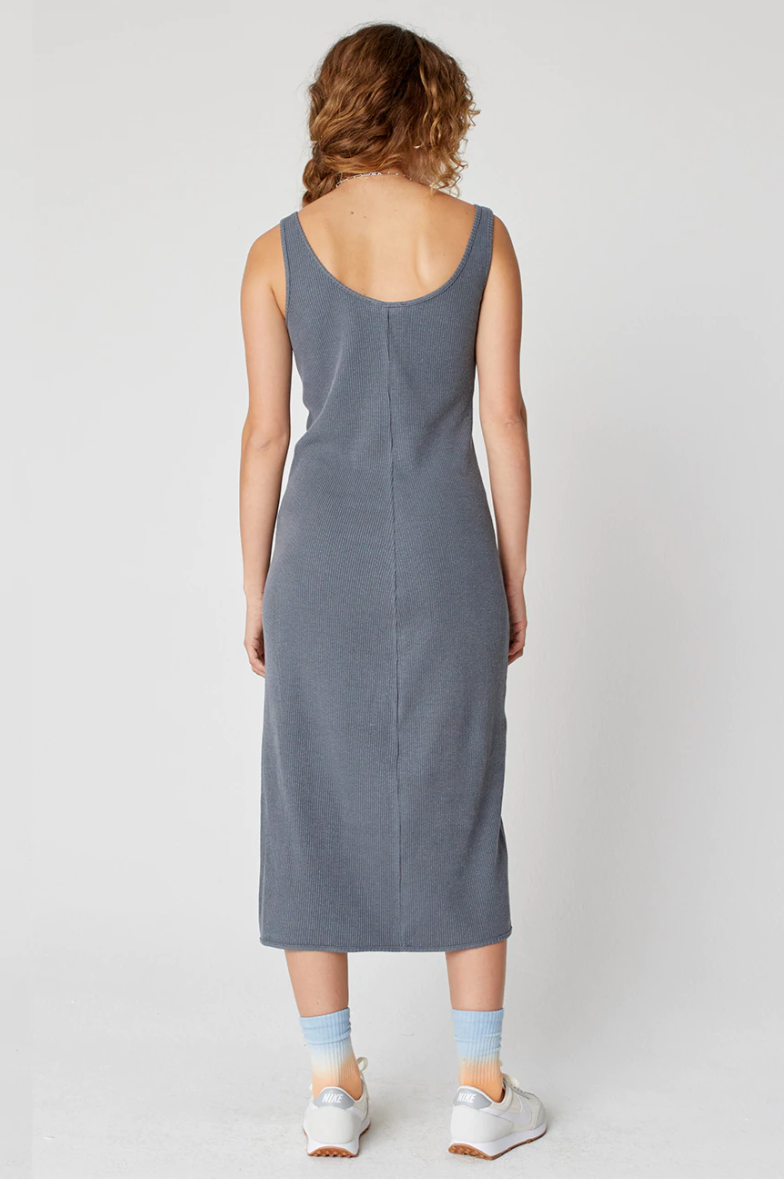 Hemp Sport Rib Dress | Cement