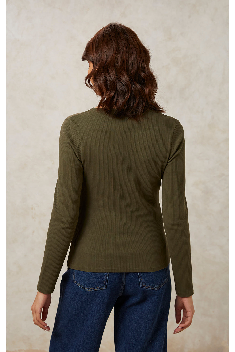 Ellie Rib Top | Khaki