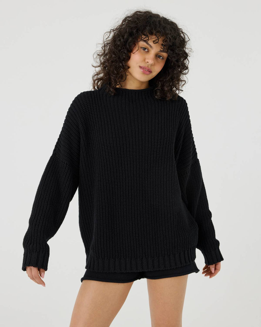 Laumės Sweater: Black 100% COTTON Sweater