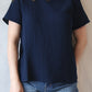 Charlotte Gauze Tee | Navy