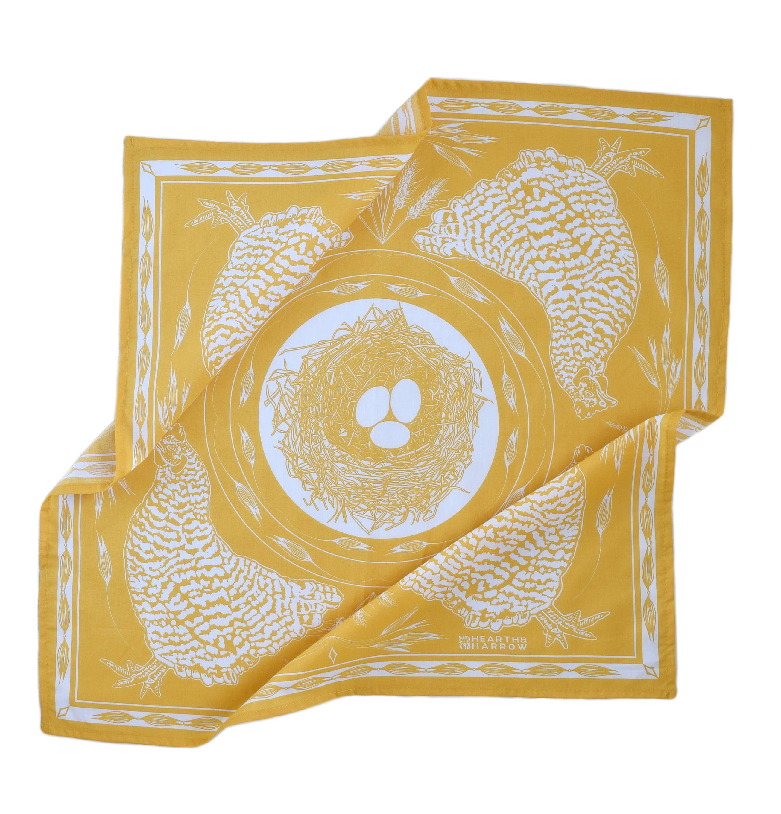 Chicken Bandana - Yellow -100% Cotton - Nautical Print -