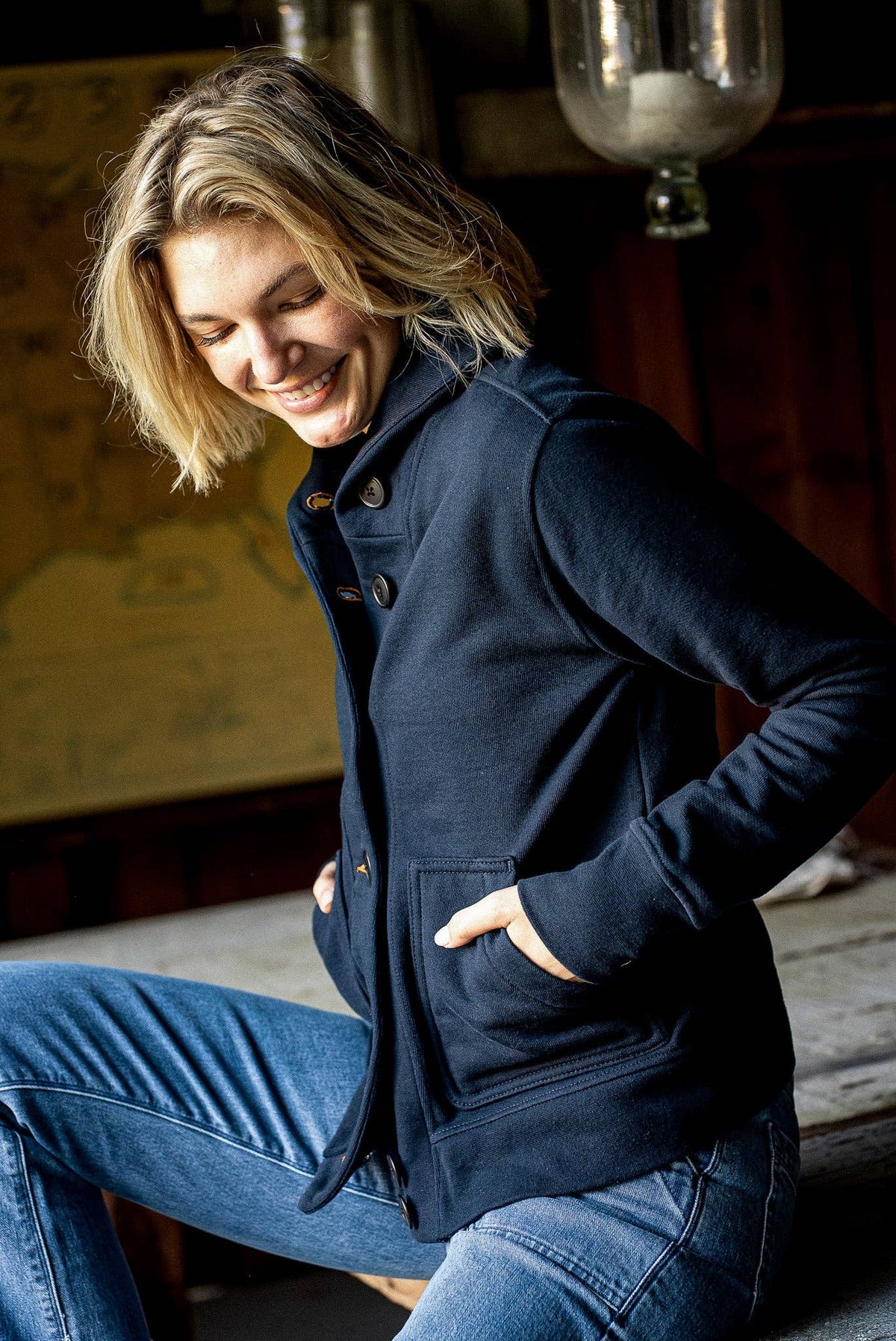 Bodega Cardigan | 100% Cotton | Navy
