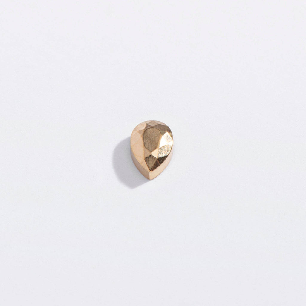 14k Gold PVD or Titanium Faceted Teardrop Flat Back Studs