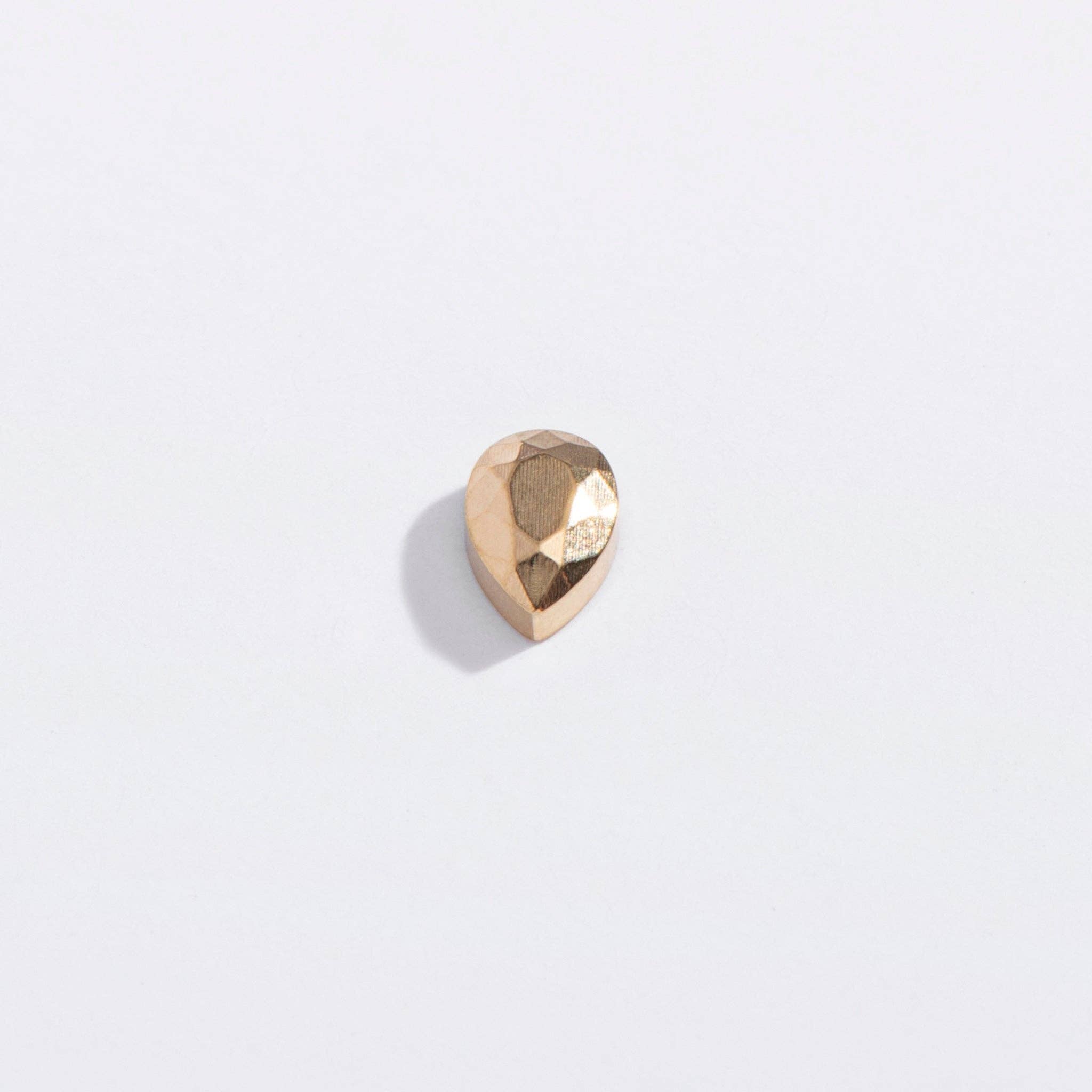 14k Gold PVD or Titanium Faceted Teardrop Flat Back Studs